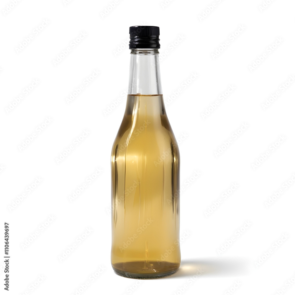 A bottle of sparkling cider on a white background A bottle of sparkling cider on a white background