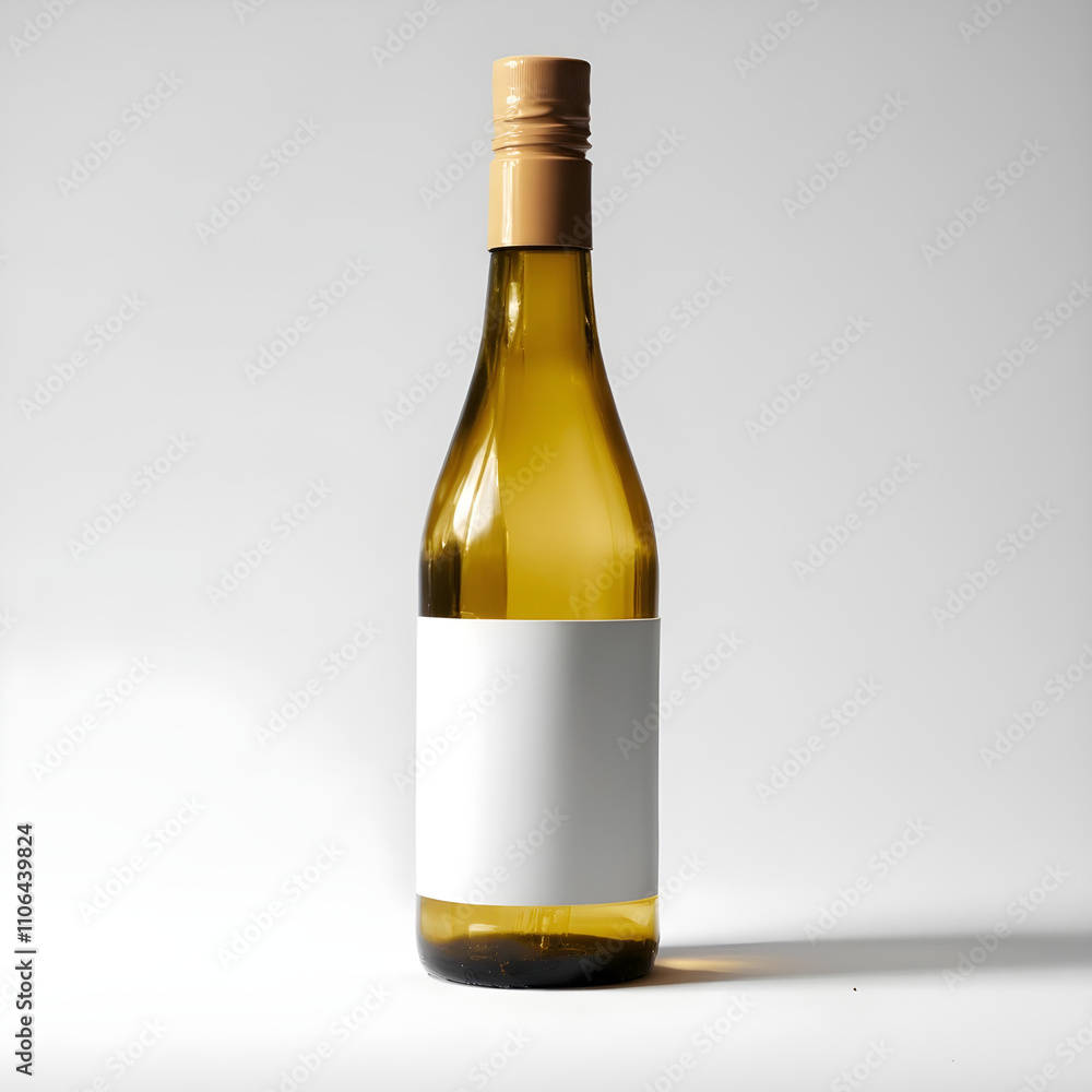 A bottle of sparkling cider on a white background A bottle of sparkling cider on a white background