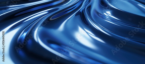 glowing blue chrome wave background 2