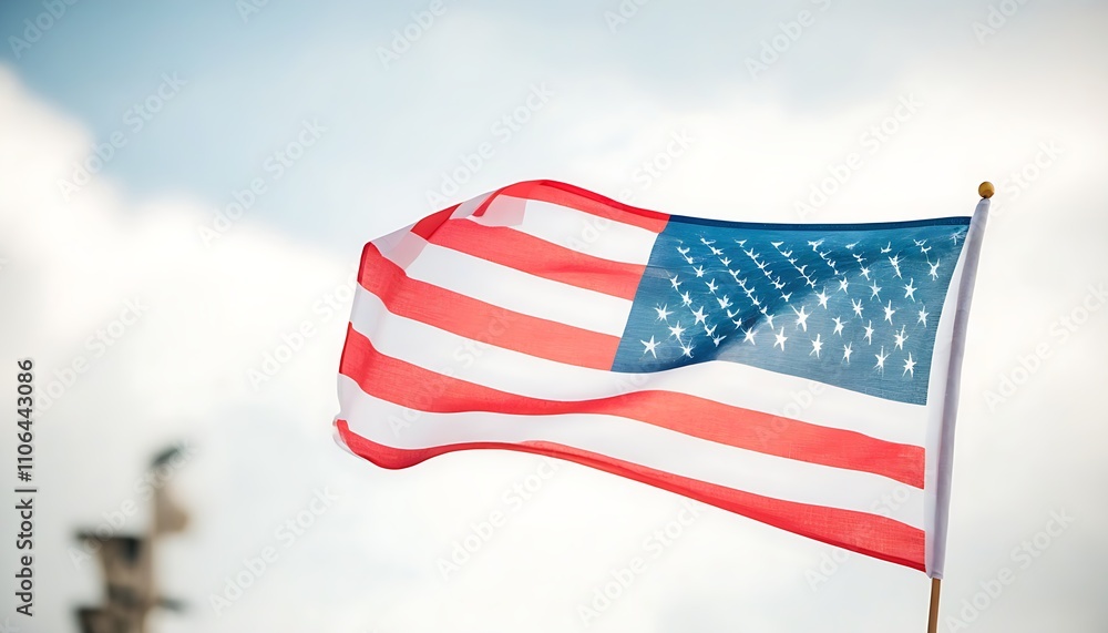 Obraz premium American flag in hand, celebrating Independence Day atmosphere