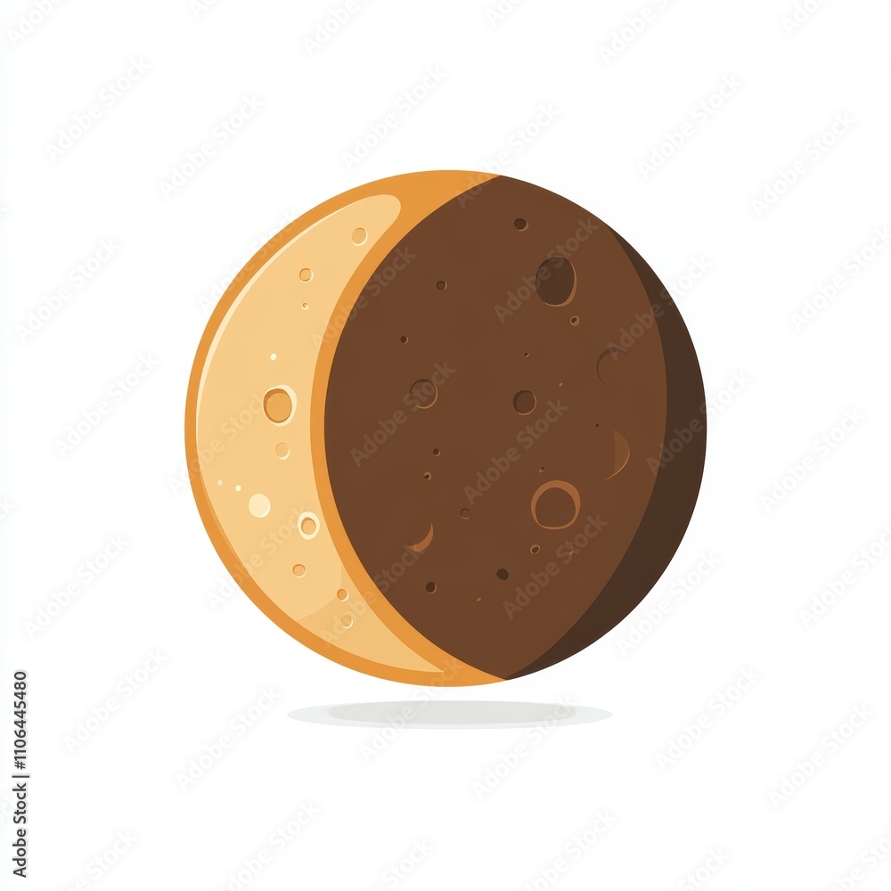 Half Moon, Celestial Body, Space Illustration Half Moon, Celestial Body, Space Illustration