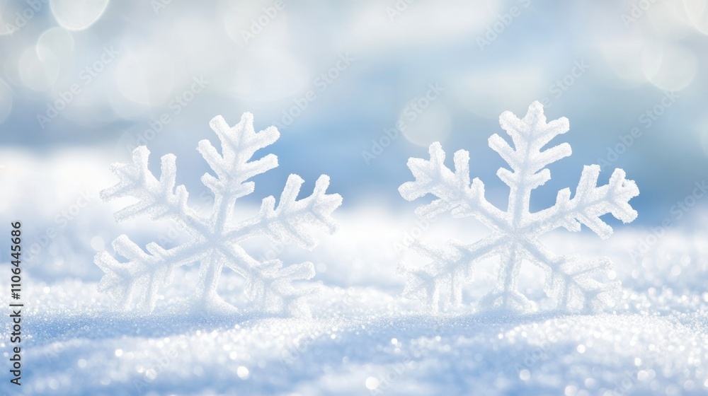 Enchanting Winter Snowflakes Sparkle on a Pastel Backdrop Under Soft Bokeh Lighting Enchanting Winter Snowflakes Sparkle on a Pastel Backdrop Under Soft Bokeh Lighting