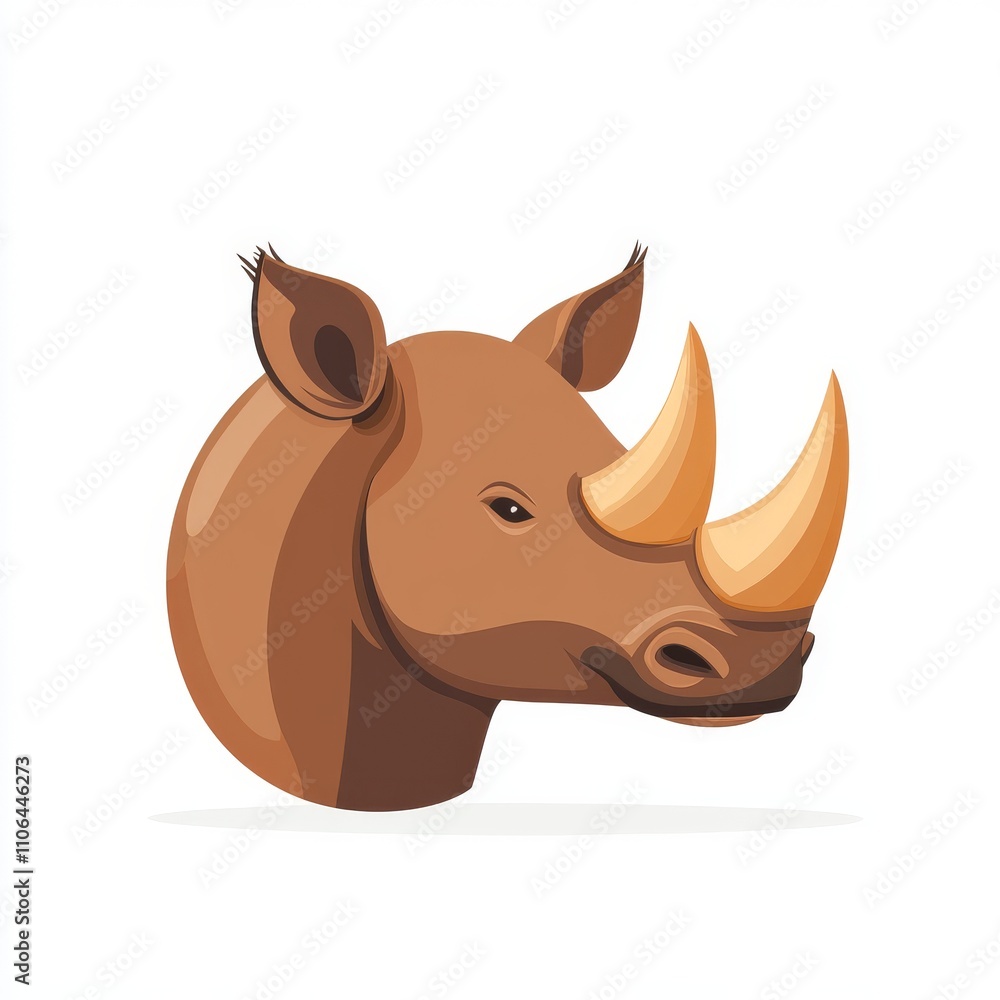 Obraz premium Majestic Rhinoceros Head Illustration