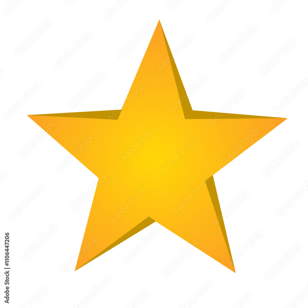 3d golden star, star on white background 3d golden star, star on white background