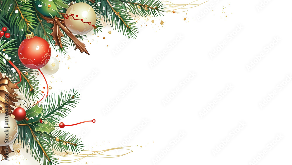 christmas background with fir branches and balls christmas background with fir branches and balls