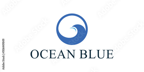 Wave logo in a circle or letter O, simple wave logo