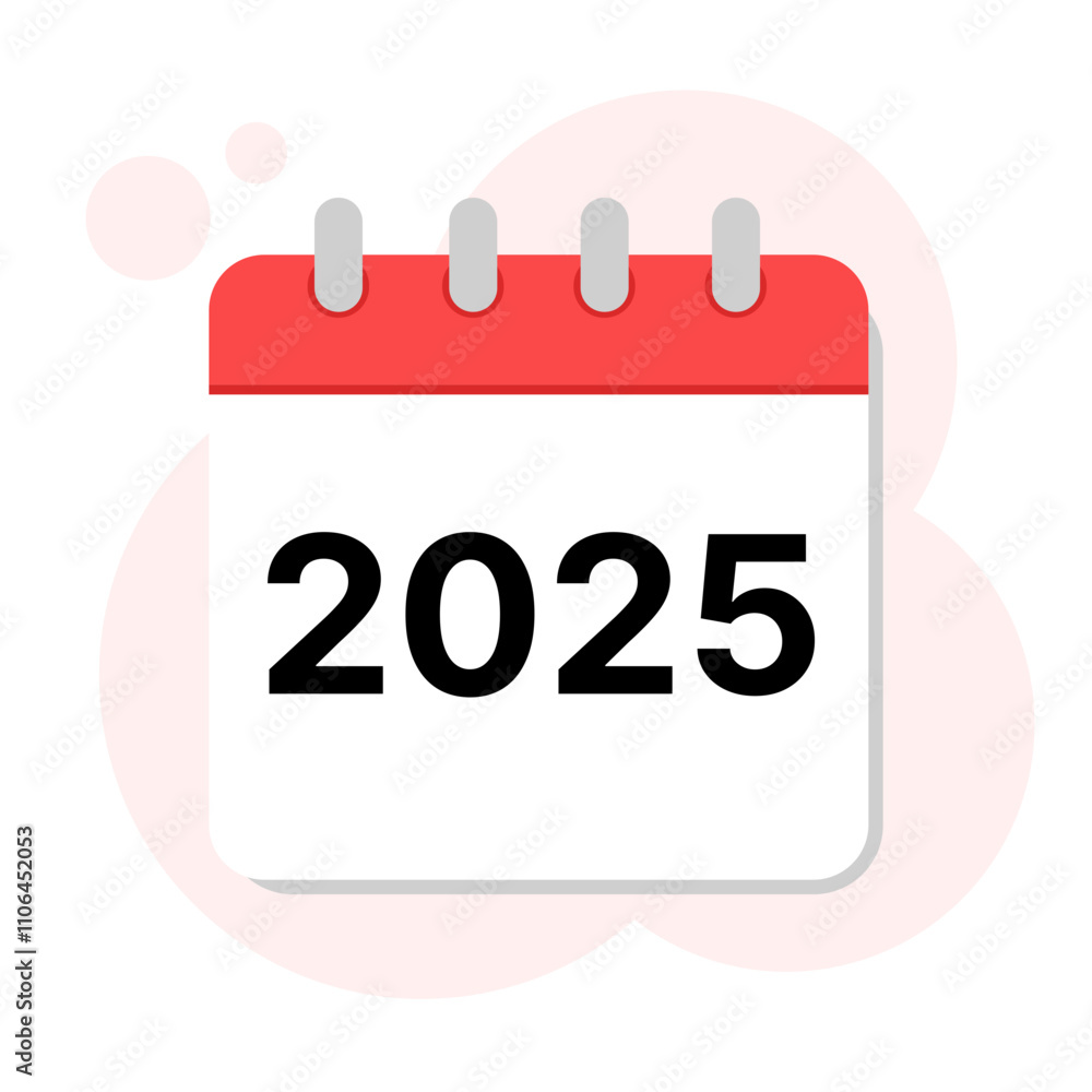 Calendar 2025 year icon, isolated on white background, vector Calendar 2025 year icon, isolated on white background, vector