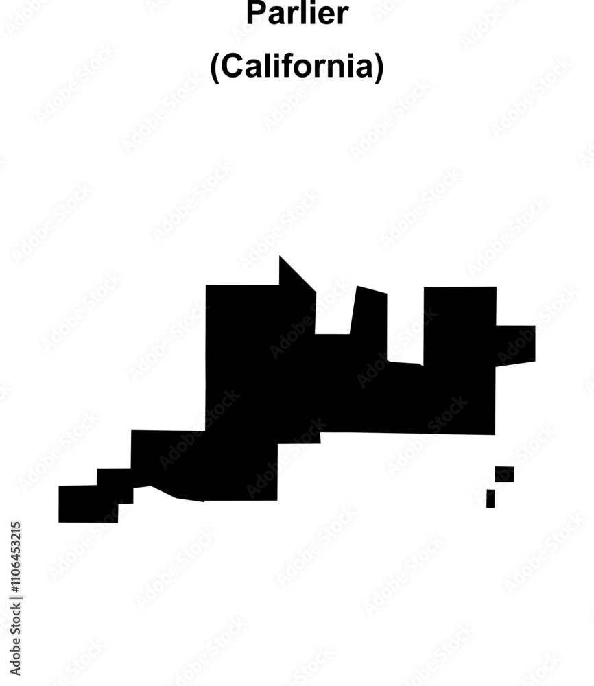 Fototapeta premium Parlier (California) blank outline map