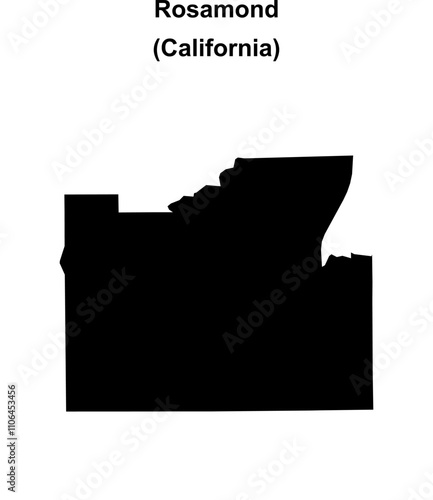 Rosamond (California) blank outline map