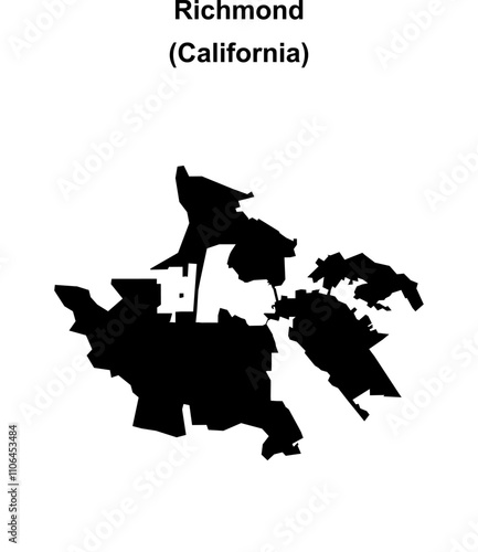Richmond (California) blank outline map