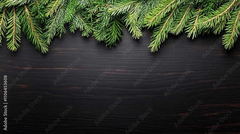A beautifully adorned pine tree branch rests on a rustic wooden table, evoking the warmth and joy of Christmas celebrations. A beautifully adorned pine tree branch rests on a rustic wooden table, evoking the warmth and joy of Christmas celebrations.