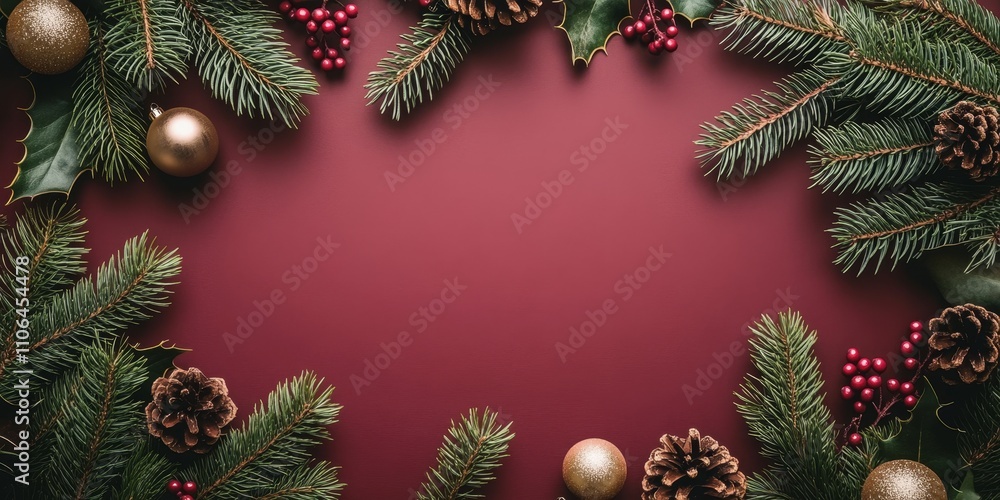 A festive Christmas wreath adorned with pine cones, vibrant holly leaves, and bright red berries, radiating holiday cheer and seasonal warmth. A festive Christmas wreath adorned with pine cones, vibrant holly leaves, and bright red berries, radiating holiday cheer and seasonal warmth.