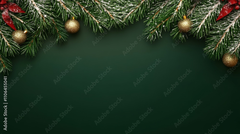 A festive scene adorned with lush fir branches and vibrant decorations, set against a rich green backdrop, evoking the joy and warmth of Christmas. A festive scene adorned with lush fir branches and vibrant decorations, set against a rich green backdrop, evoking the joy and warmth of Christmas.