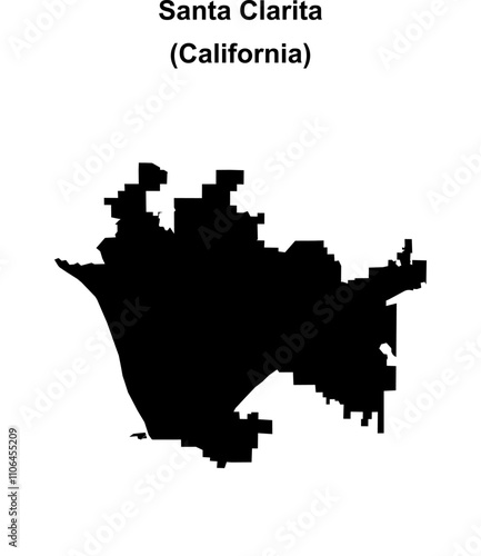 Santa Clarita (California) blank outline map photo