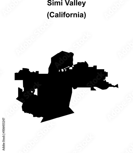 Simi Valley (California) blank outline map