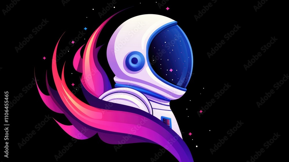 Fototapeta premium Astronaut in space digital art cosmic environment futuristic view exploration concept for seo impact