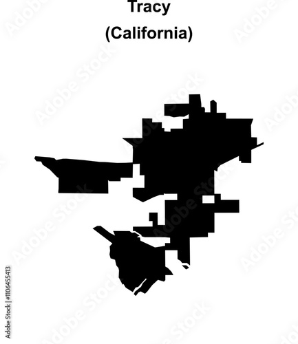 Tracy (California) blank outline map