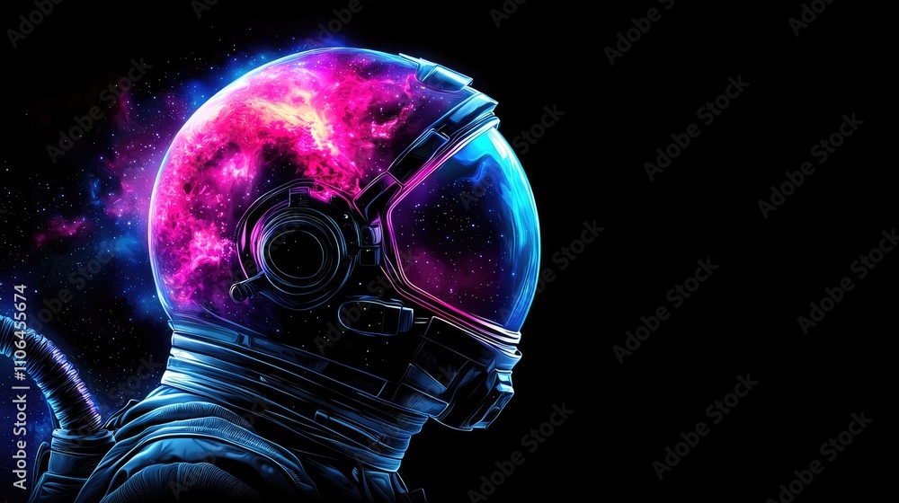 Astronaut exploring galactic wonders outer space digital art cosmic environment side view imagination and discovery Astronaut exploring galactic wonders outer space digital art cosmic environment side view imagination and discovery