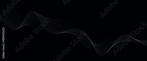 Abstract grey wavy lines background. Digital frequency track equalizer. Abstract frequency sound wave lines and technology curve lines background. Abstract background with business lines background.