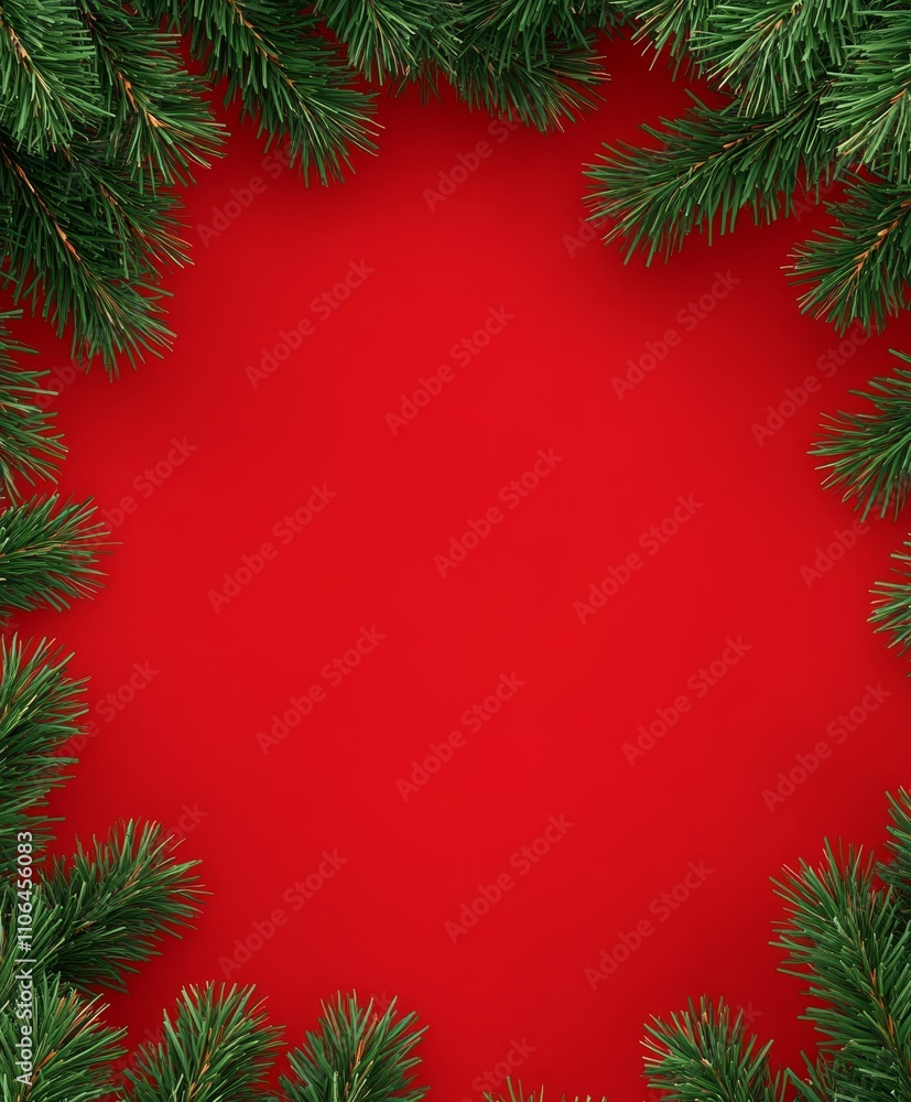 A dazzling Christmas tree frame glows warmly against a rich red backdrop, embodying the spirit of the holiday season with joy and wonder. A dazzling Christmas tree frame glows warmly against a rich red backdrop, embodying the spirit of the holiday season with joy and wonder.