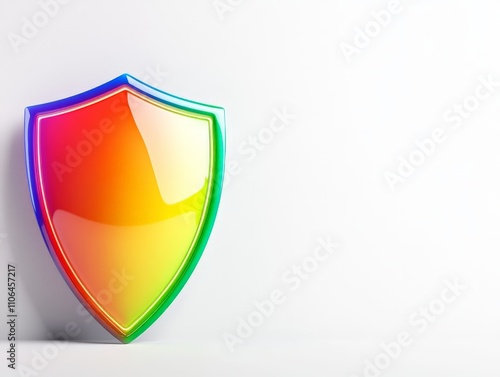 Free Download Gradient shield with glowing red and yellow tones in a sleek glossy finish, symbolizing dynamic protection and advanced digital innovation - GFXLoad