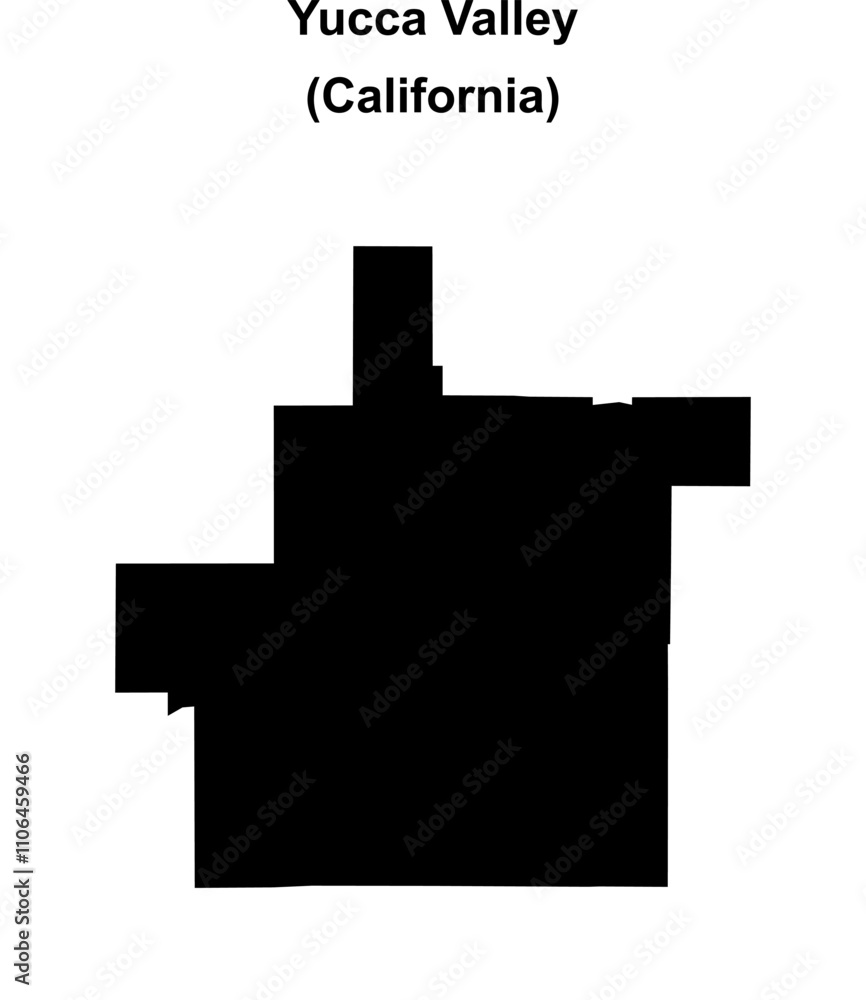 Yucca Valley (California) blank outline map Yucca Valley (California) blank outline map