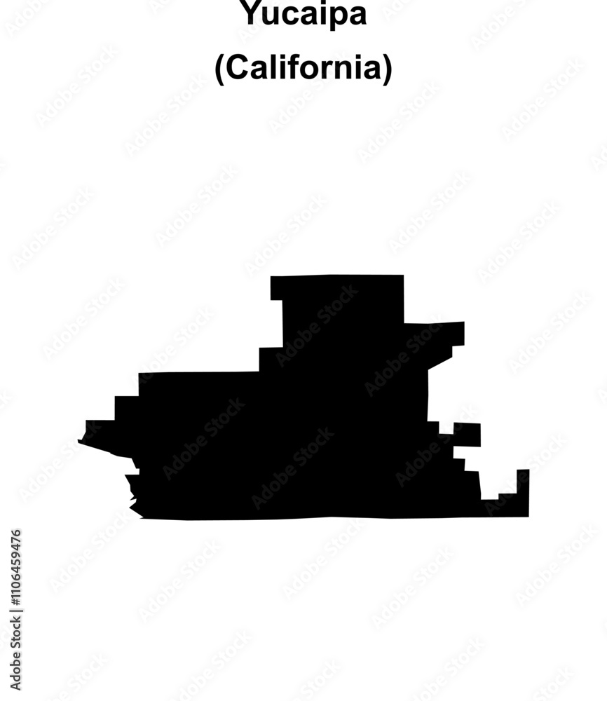 Yucaipa (California) blank outline map Yucaipa (California) blank outline map
