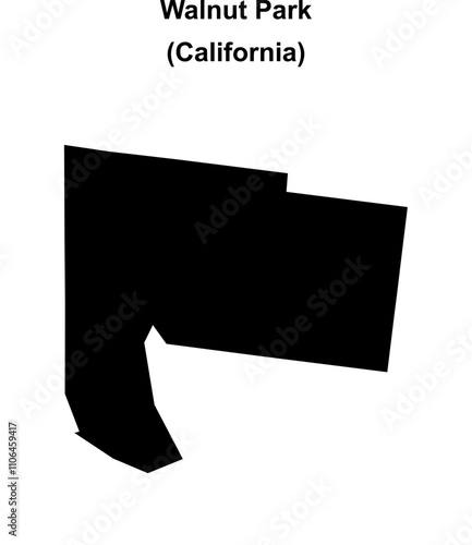 Walnut Park (California) blank outline map