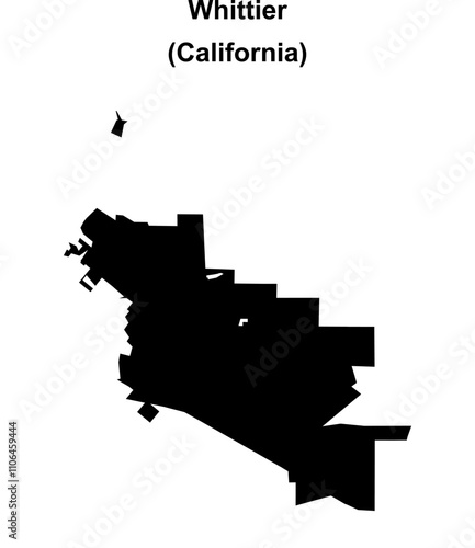 Whittier (California) blank outline map