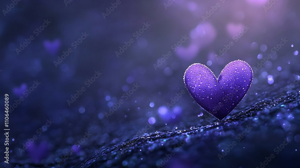 Fototapeta premium Purple blurred background with a heart