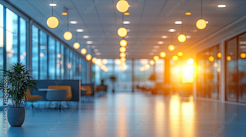 Modern bright office interior with furniture and daylight. Blurred background Modern bright office interior with furniture and daylight. Blurred background