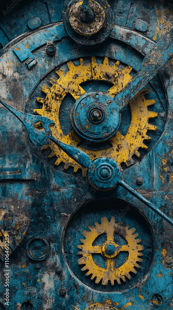 Old clock mechanism with gears Old clock mechanism with gears