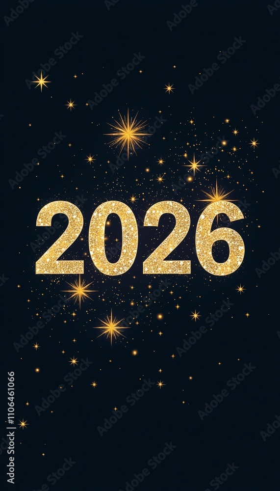 An artistic and detailed depiction of New Year 2026 An artistic and detailed depiction of New Year 2026