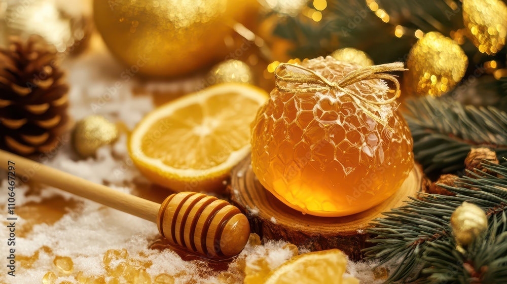 Sweet honey and citrus decorations for Christmas Sweet honey and citrus decorations for Christmas