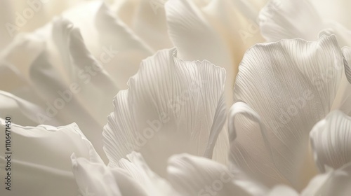 Macro shot of white flower petals creating a soft and dreamy backdrop