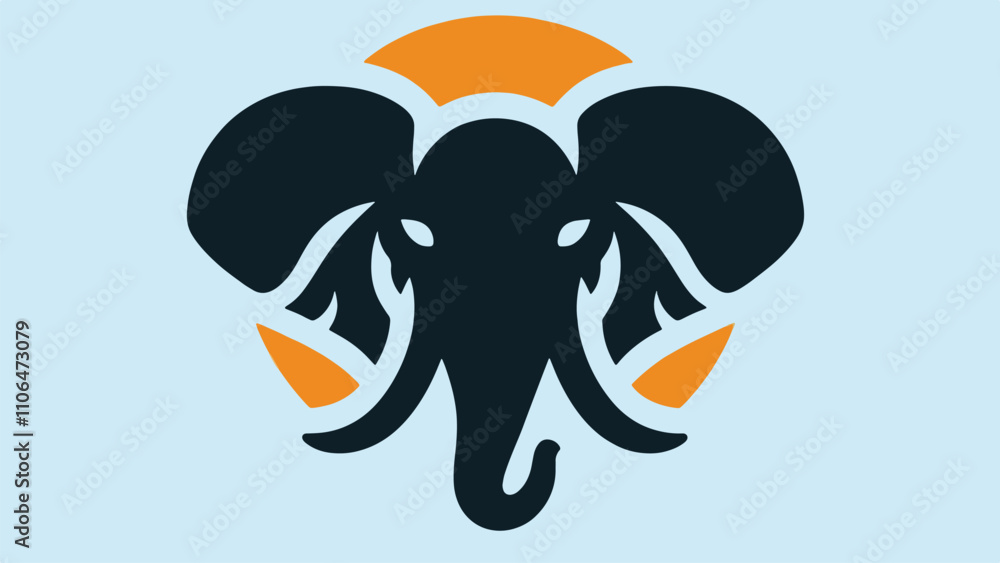 elephant head silhouette logo in flat style elephant head silhouette logo in flat style