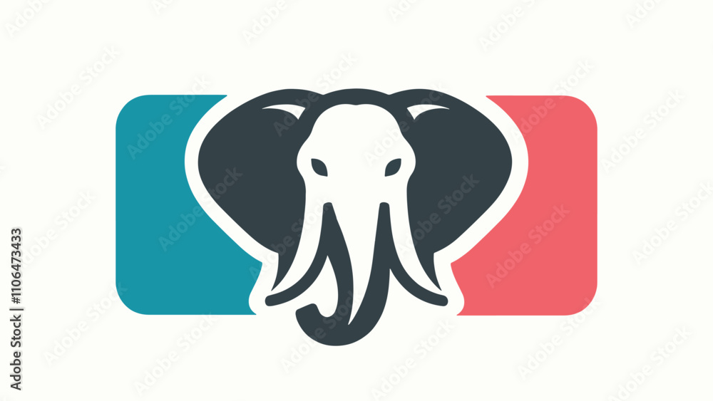 elephant head silhouette logo in flat style elephant head silhouette logo in flat style