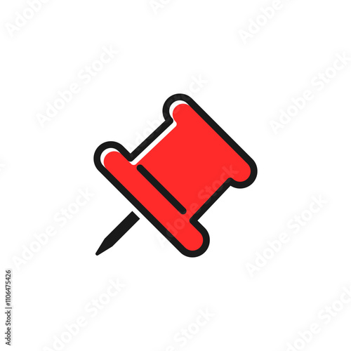 Push-pin icon. Pin icon vector. Icon vector.