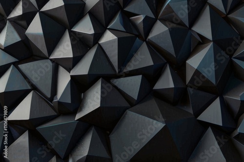 Dynamic And Luxurious Black Low Poly Abstract Background With Geometric Triangles