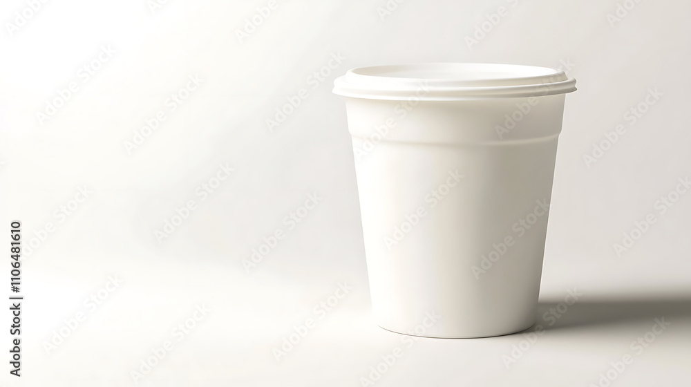 A digitally created image featuring a yogurt container set against a white background, complete with a clipping path for easy extraction A digitally created image featuring a yogurt container set against a white background, complete with a clipping path for easy extraction