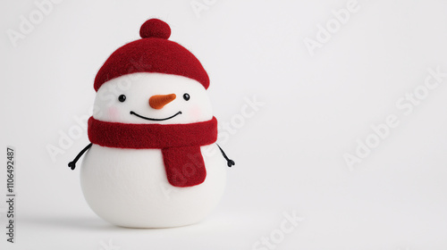 snowman made of wool, copy space, merry christmas concept