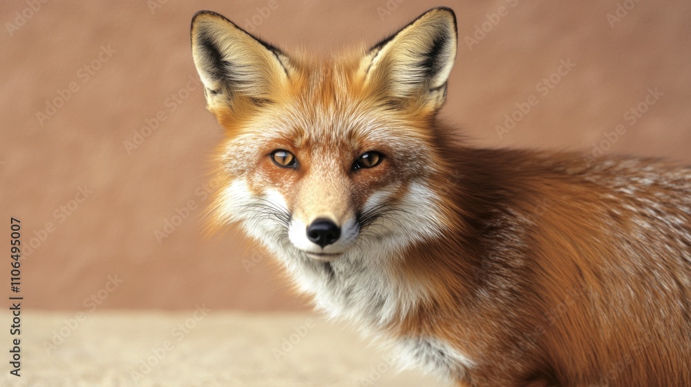 Fototapeta premium Majestic fox in natural habitat wildlife photography serene environment close-up perspective nature's beauty