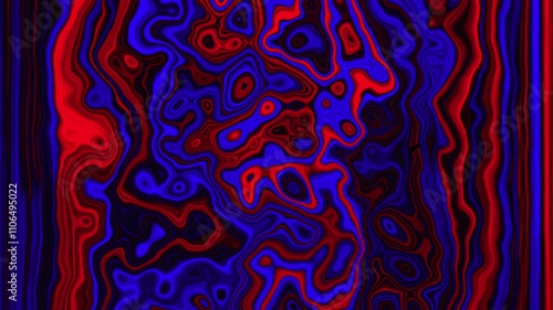 Dark Blue and Red Abstract Pattern background - A random pattern with a combination of dark blue, red, and purple, resembling a fluid flow or heat map.. animasi 3D