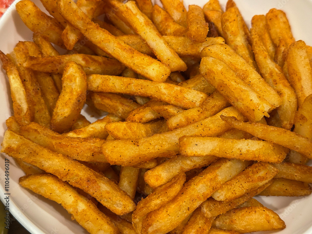Closeup Of Seasoned Fries Prepared At Home Closeup Of Seasoned Fries Prepared At Home