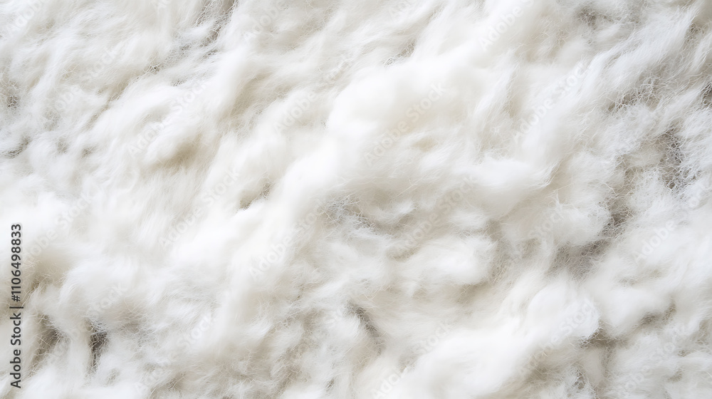 White felting wool as background, closeup view White felting wool as background, closeup view