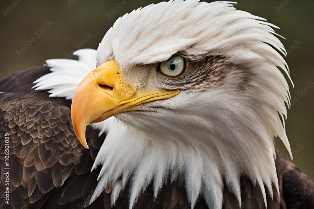 Fototapeta premium Majestic Bald Eagle Head in Detailed Close-Up