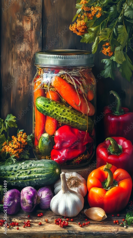 Rustic pickled carrot, pepper, cucumber, garlic, beetroot and ca. canned food. Ultra realistic. Photorealistic hypermaximalist advertising photography hyper realistic fine detail Rustic pickled carrot, pepper, cucumber, garlic, beetroot and ca. canned food. Ultra realistic. Photorealistic hypermaximalist advertising photography hyper realistic fine detail