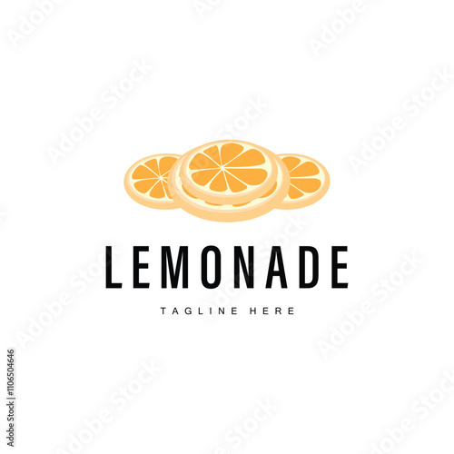 lemon logo design fresh lemon fruit with lemonade plant illustration template