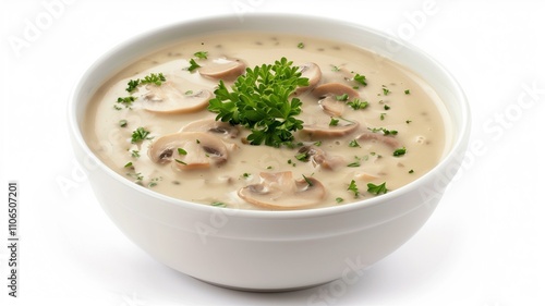 Wallpaper Mural High-resolution photo of a bowl of creamy mushroom soup garnished with fresh parsley
 Torontodigital.ca