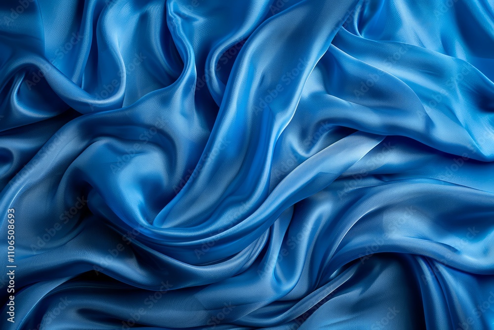 Photo of Blue silk fabric drapery material. Background texture for backdrops or mapping Photo of Blue silk fabric drapery material. Background texture for backdrops or mapping
